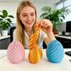 Zabawka Jajko Wielkanocne Drukowana 3D do Redukcji Stresu Spiralne Jajko Fidget Zabawka Skręcane Jajko Puzzle Zabawka na Biurko Wypełniacze do Koszyka Wielkanocnego Upominki na Imprezę