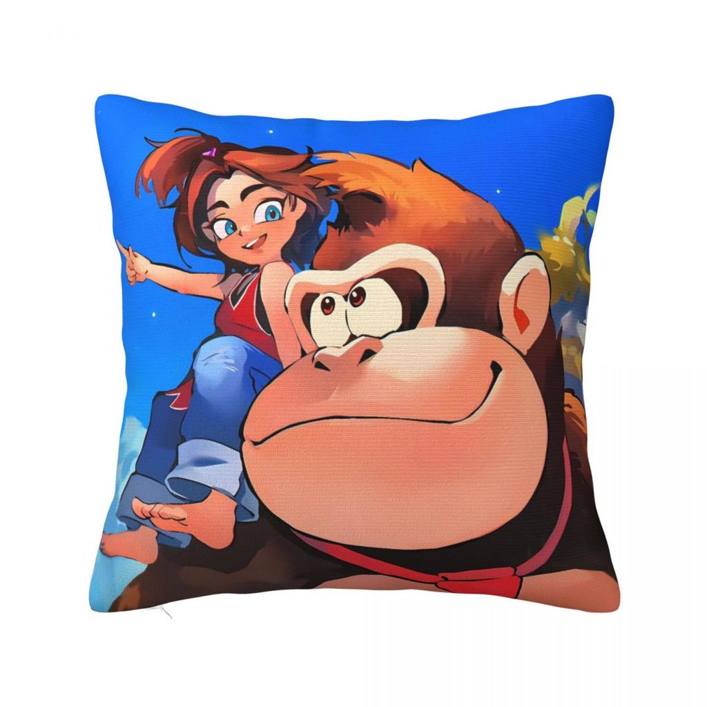 Donkeys Kong Bananzas Pillow Case Cushion Cover Polyester Graphic Pillow Cover Morden Pillowcases For Sofa Home Decorative