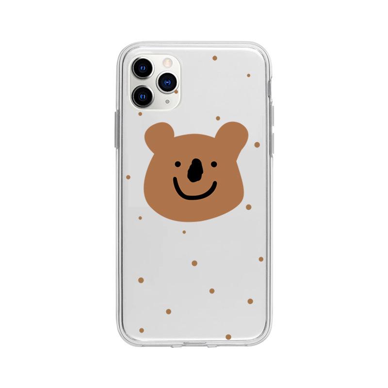 

Ins Koala for IPhone16 Mobile Phone Case 17 for Apple 14 All-inclusive 11 for 15pro Max Transparent 7/8/SE 2020