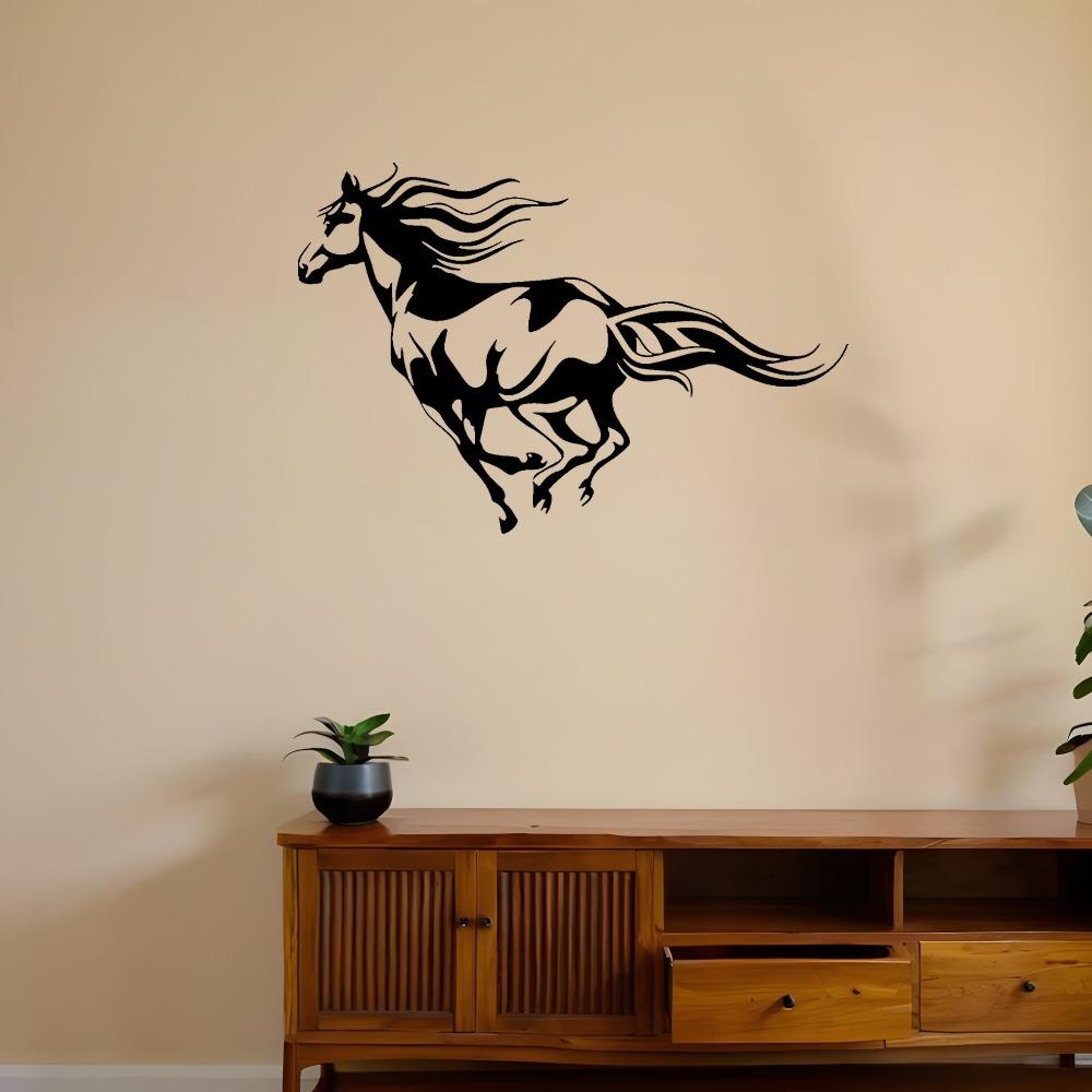 Large Metal Horse Wall Art 2D Iron Panel Modern Equestrian Home Decor Gift