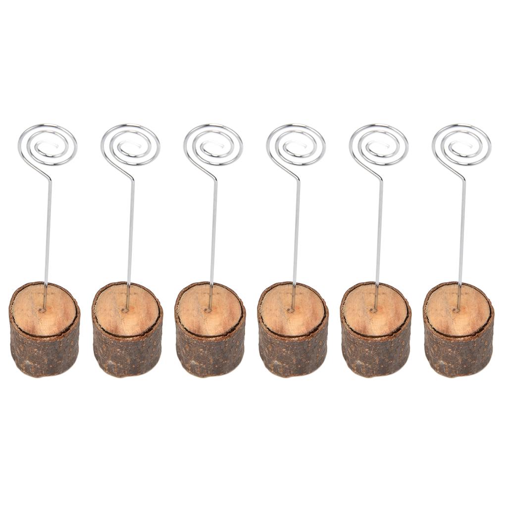 20 Stück Premium Holz Tischkartenhalter mit Wirbel-Draht Namenskarten Fotohalter für Hochzeit Geburtstag Festival