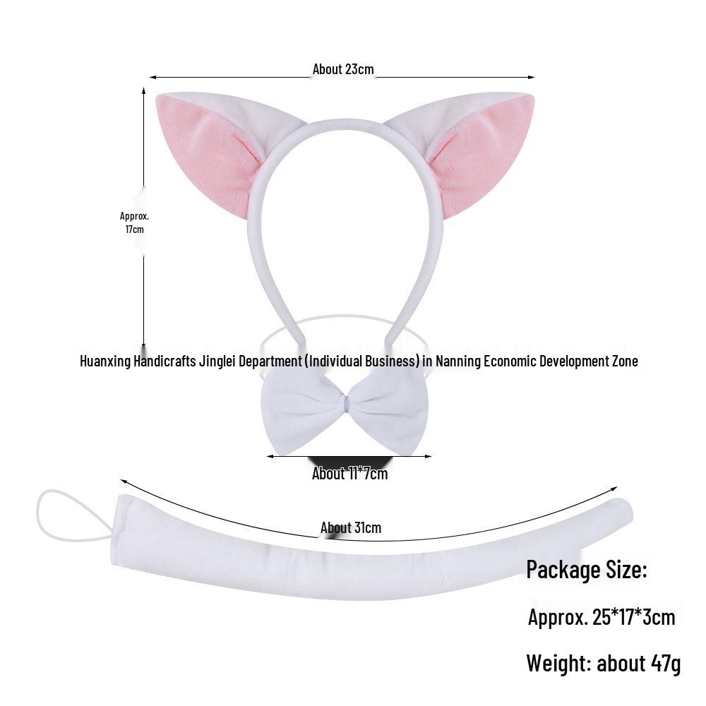 Cross-Border Cute Plush Fox Ears Headband Set for Halloween and Face Washing