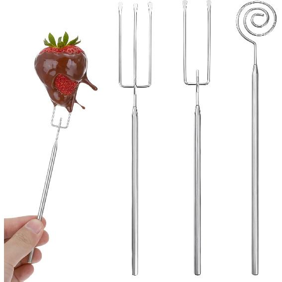 3 Piece Chocolate Dipping Tool, Stainless Steel Candy Dipping Tools, Chocolate Dipping Tools Set Dipping Fork, Fondue Fork, Spiral Fork, Candy Dipper