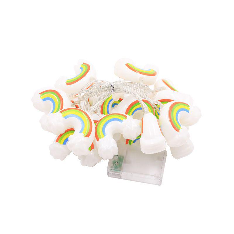 Rainbow Cloud LED Star String Lights for Kids' Room & Festival Decor