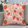 Cute Strawberry Pillow Case 3D Print Polyester Fiber 4040 cm Home Sofa Throw Pillow Cover Decoration Festival Gift