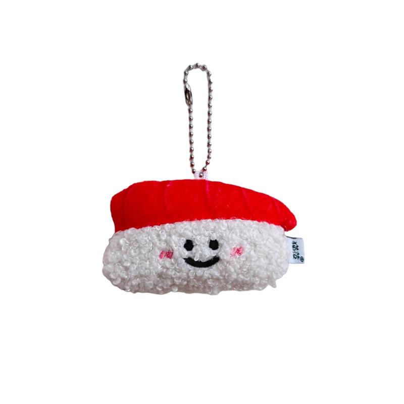 Authentic Salmon And Sweet Shrimp Sushi Plush Pendant Pin Cute And Funny Cartoon Food Hanging Decoration Gift Sushi Pendant)
