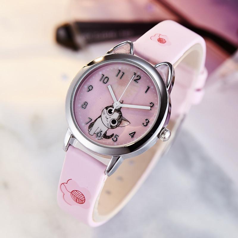 Stylish Kids' Leather Strap Quartz Watch for Girls and Boys