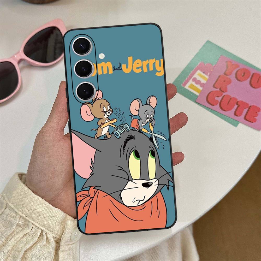 Animated T-Tom And J-Jerry Phone Case For Samsung S 20 21 22 23 Lite Plus Ultra Clear Mobile Cover Funda