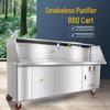 Beifu Commercial Smokeless Mobile Charcoal BBQ Grill Cart