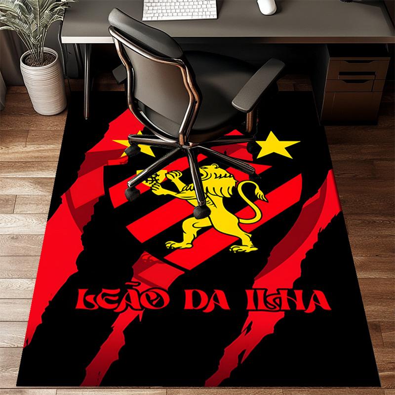 Sport Club Football Crest Printed Office Carpet Chair Cushion Entryway Rug, Rugs for Living Room, Bedroom Christmas gifts