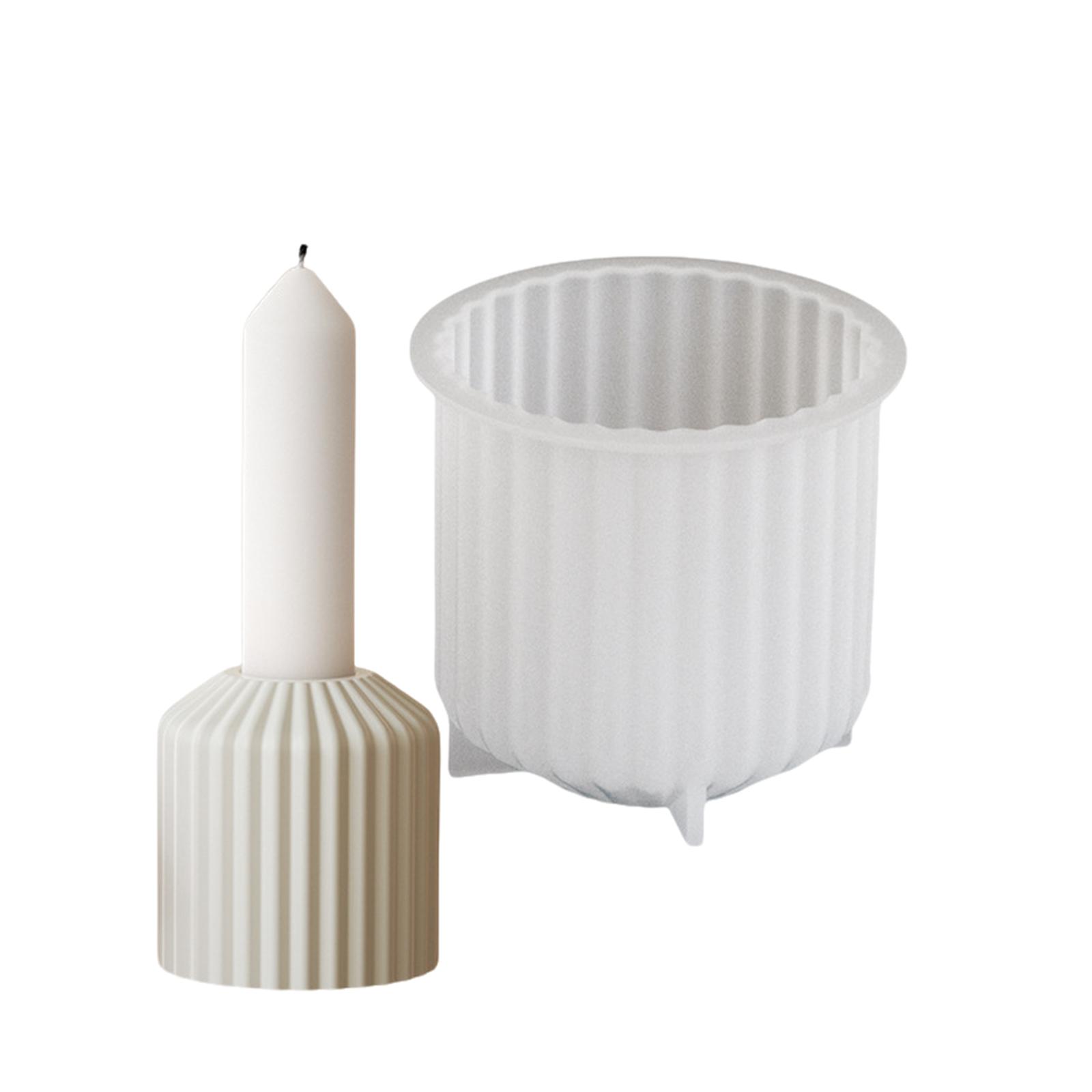 Прочная силиконовая форма для подсвечника, универсальная силиконовая форма для полосатого подсвечника для изготовления стильных подсвечников D