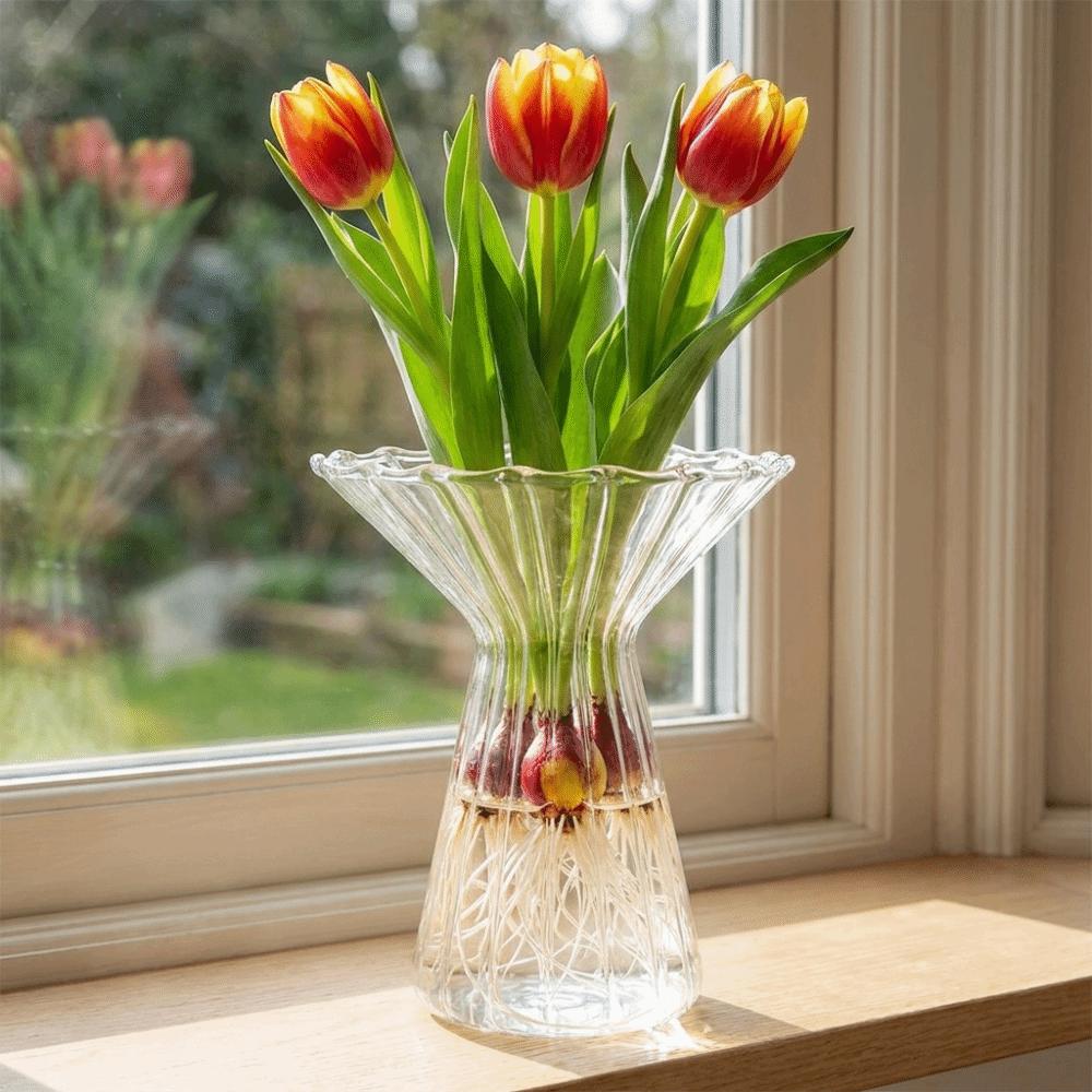 Vertical Striped Hydroponic Vase Transparent Flower Pot Creative Glass Vase  Flower Arrangement