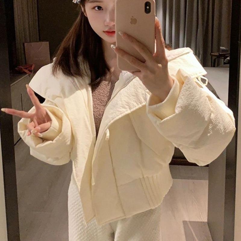 Down Cotton-padded Clothes Women's Short Loose Thickened Warm Bread Clothes Casual Retro Cotton-padded Clothes Couple Cotton-padded Jackets