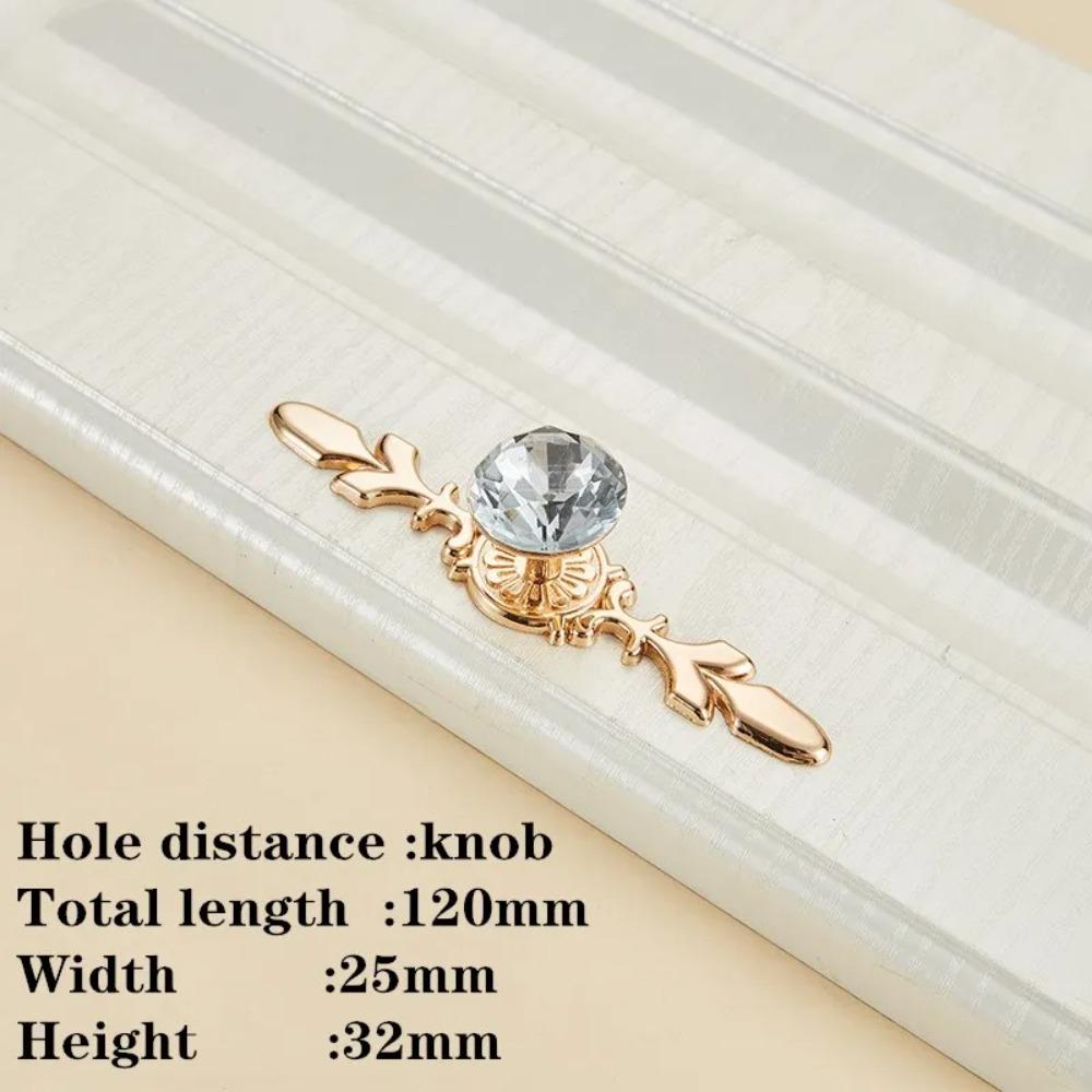 Single Hole Crystal Handles Zinc Alloy Drawer Knobs Luxury Cabinet Knobs Home
