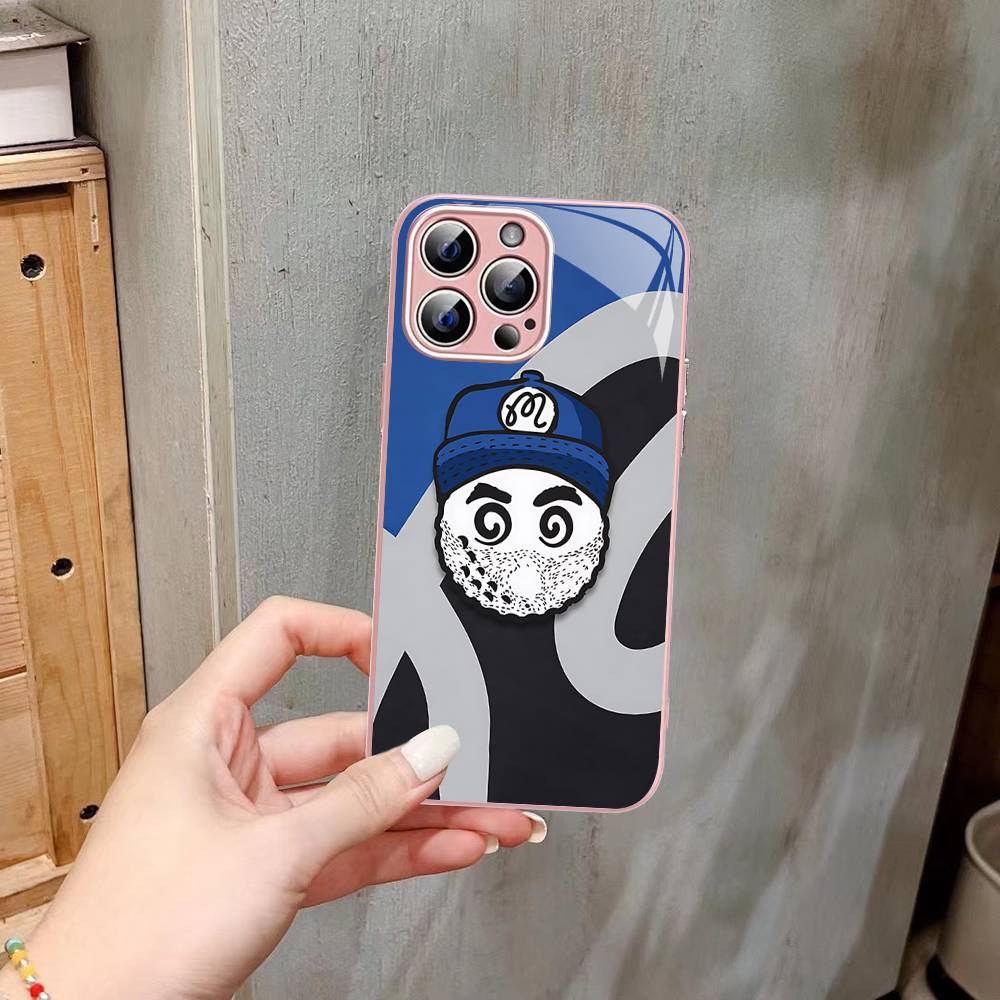 Fashion M-Malbon G-Golf Logo For IPhone 14 13 12 Mini 11 Pro XS Max X XR 14 Plus Tempered Glass Cover