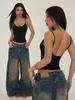 Summer Solid Color Sexy U-Neck Fashionable Versatile Suspender Backless Slim Bottom Casual Top