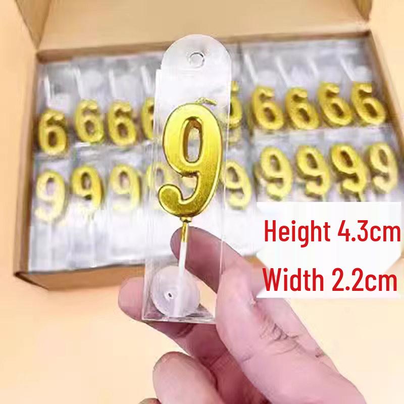 Gold Long Number Birthday Cake Candles - Boxed for Children's First Birthday