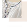 New Embroidered V-neck Summer Women Blosue Short Sleeve Loose T-shirt Ladies Sweet Solid Color Lace-up Shirts Office Clothing