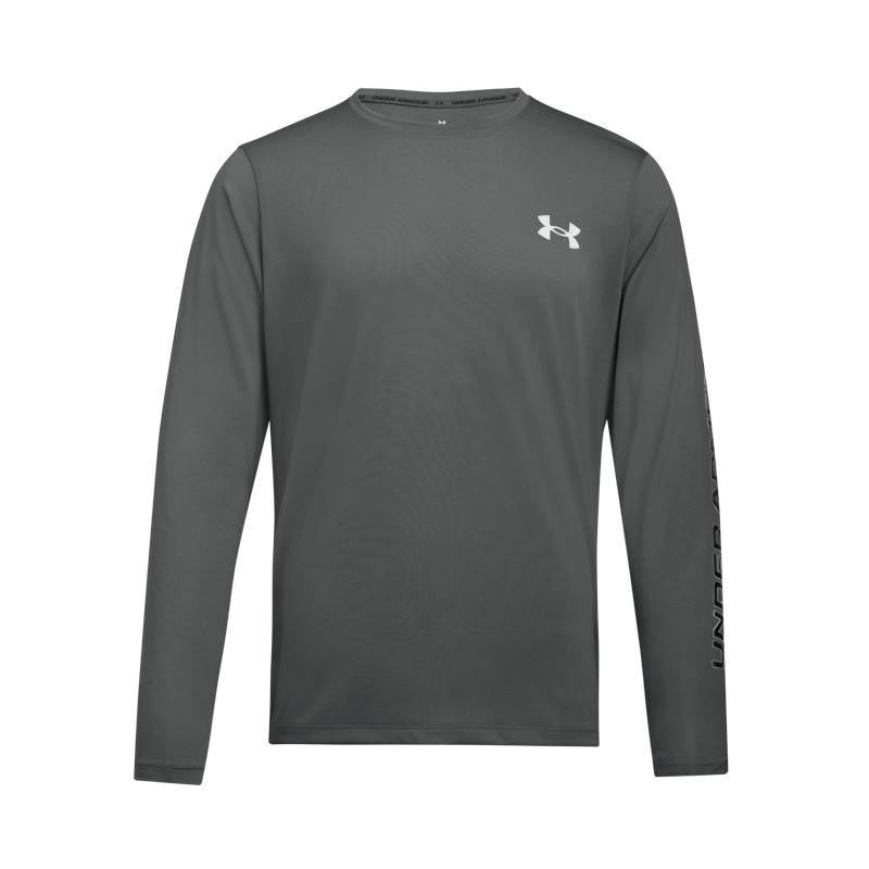 Under Armour SS25 EF Perf Graphic Long Sleeved T Shirt Men s Castle Rock Gray 6007557-025 S
