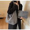 Autumn and winter new lazy wind capacity woolen bag shoulder bag women's bag simple casual fashion bag