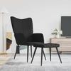 VidaXL Recliner Chair with Stool Black Fabric 327958