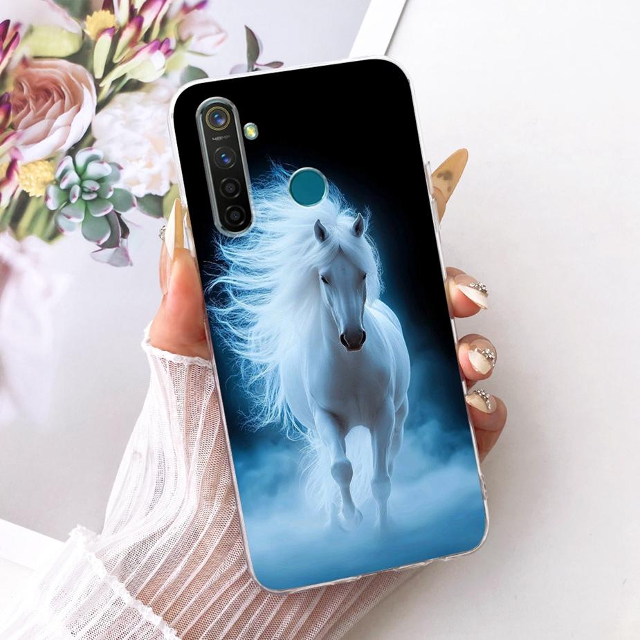 For Realme 5 5i 5S Realme5 Pro Luxury Bow Flowers Painted Cover Soft Silicone Phone Case For Realme 5 Pro 5i 5S Back Cover Coque