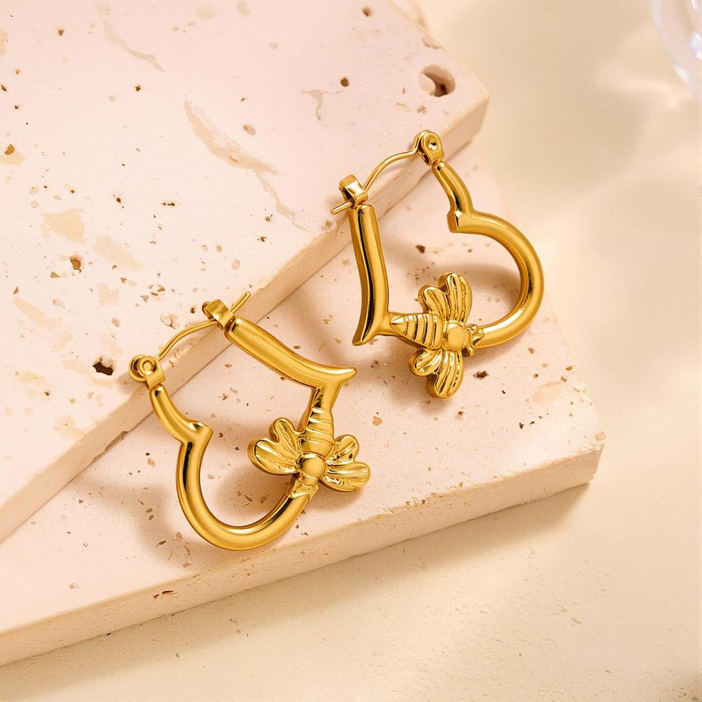 Raffinate Ear Cuff in Acciaio Titanio Oro 18k per Donna