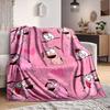 1Pc Pink Dogs Heart Flannel Blanket, Soft And Comfortable, Casual Warm, Camping Travel, Christmas, Halloween Xmas Gift N1345