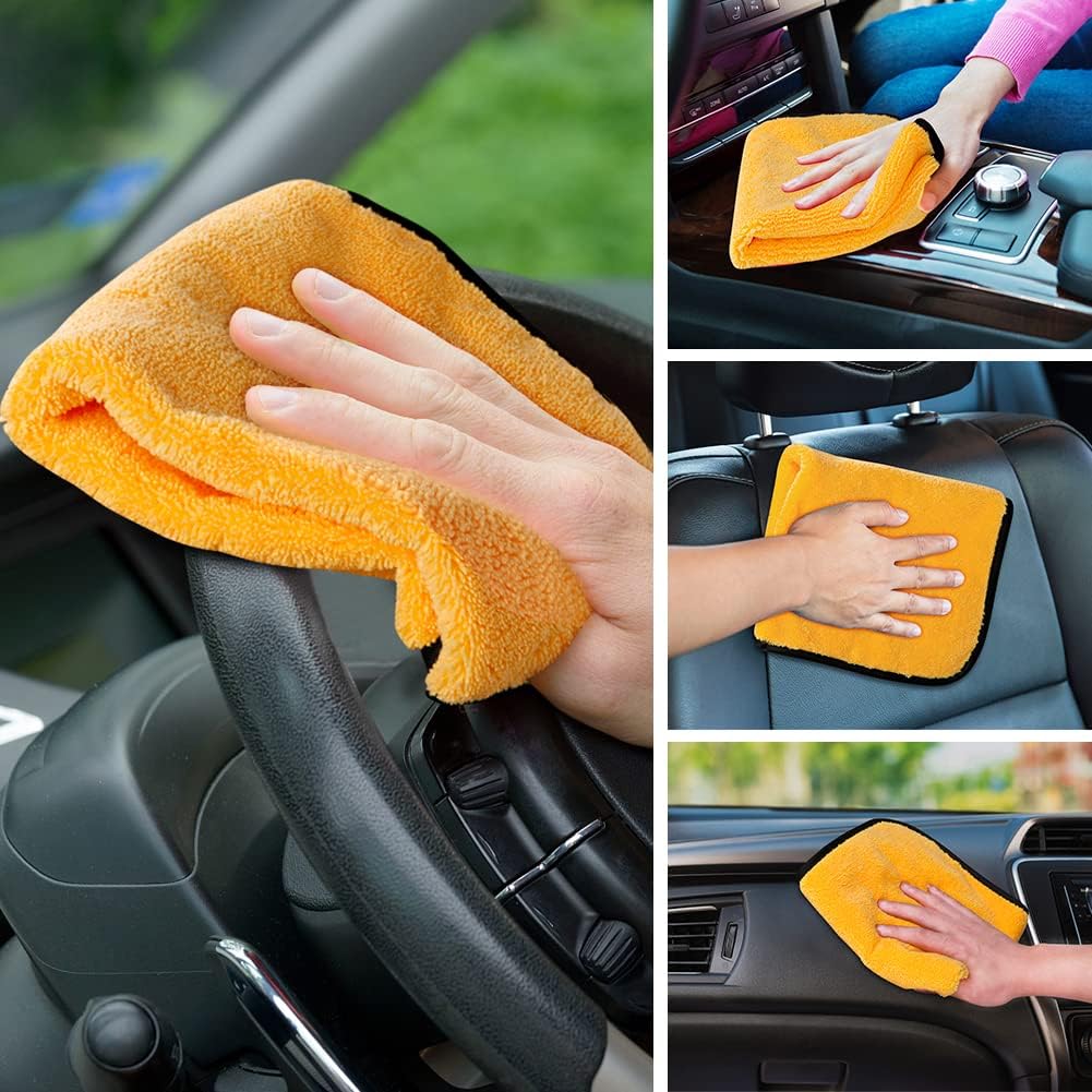 HOMEXCEL Microfiber Towels For Car, Premium Cleaning Cloth Lint Free,Scratch Free, Strong Water Absorption, Car Washing Drying Towel For Household,