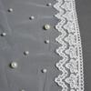Elegant Floral Veils For Wedding Bride Lightweight Pearls Breathable Fabric Headpiece Formal Occasion