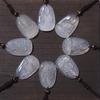 White Agate Eight Guardian Natural Crystal Guanyin Pendant, Twelve Zodiac White Chalcedony Buddha Pendant 202