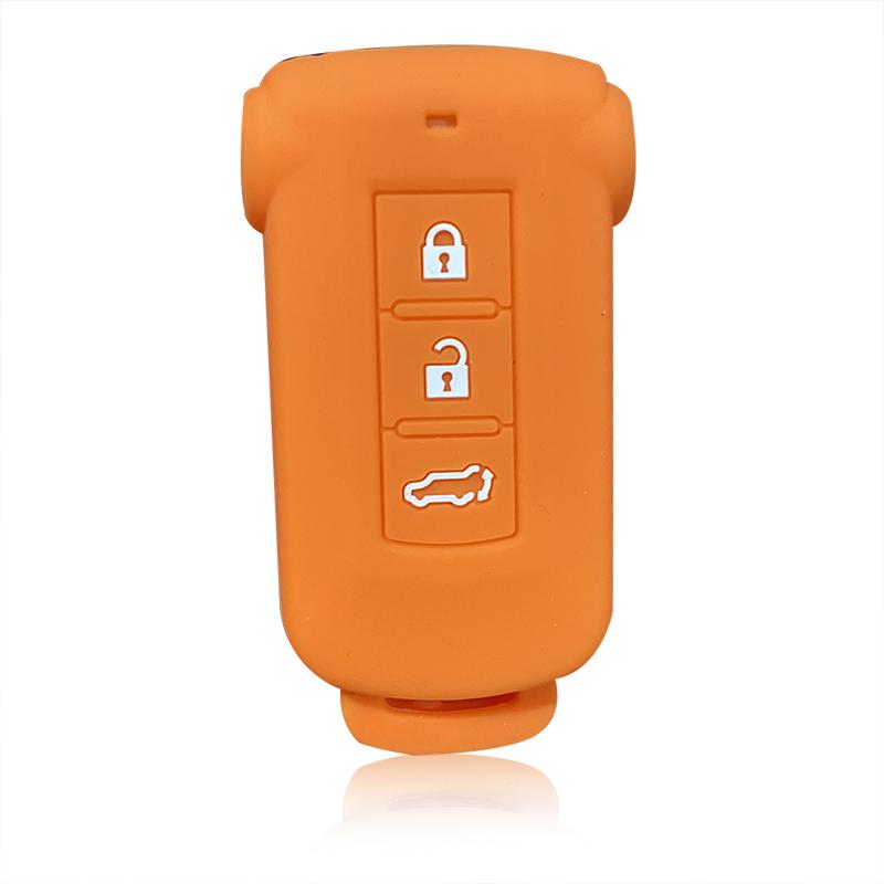 Silicone Car Key Chain Protect Skin Cover Case Keyring for Mitsubishi Outlander Pajero Delica Remote Key Holder Car Assessoires