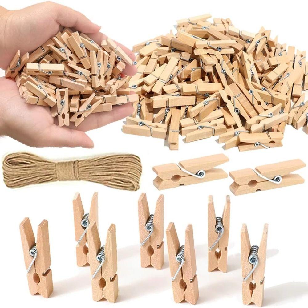 50/100pcs Reusable Photo Clips Mini Wooden Clamp Clothespin  for Hanging Pictures Paper DIY Crafts