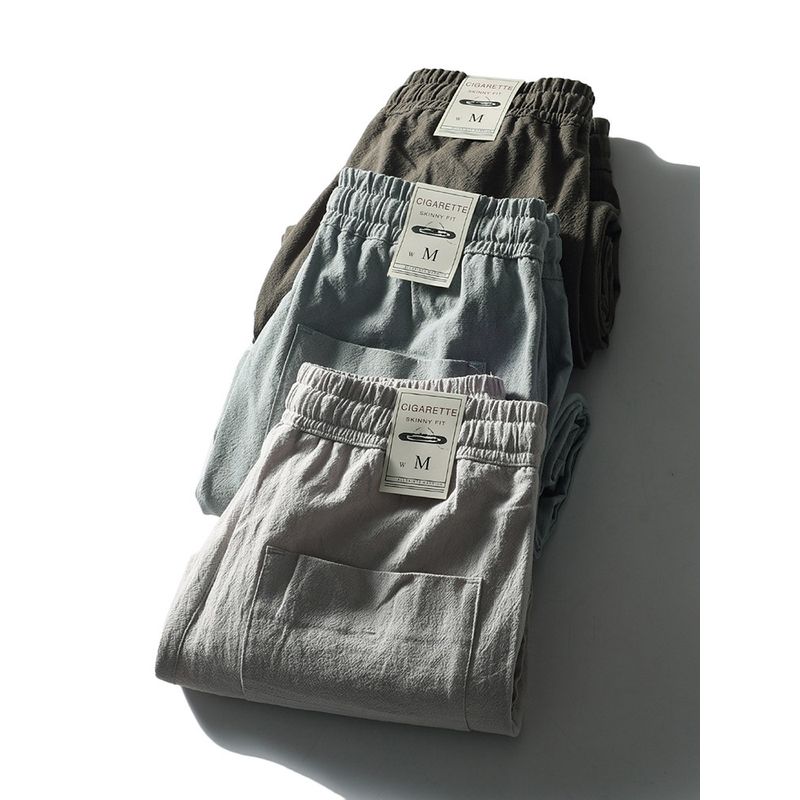 Linen Pants Men's Summer Straight-leg Thin Cotton Linen Pants Export Original Men's Clothing Pants Men Casual Pants New Men's Pants