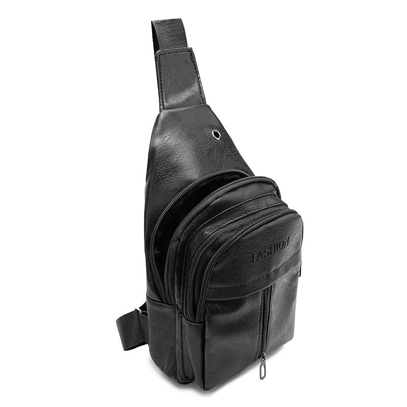 Chest Bag Vintage Soft Leather Crossbody Bag Men's Business Shoulder Bag