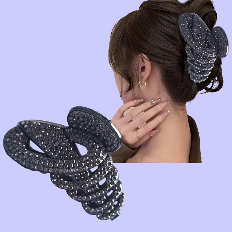 Leichter Luxus Strassstein Dekor Haargreifer Clip Vintage Rutschfester Haarklammer Clip Haarverlängerungen für Haarschmuck