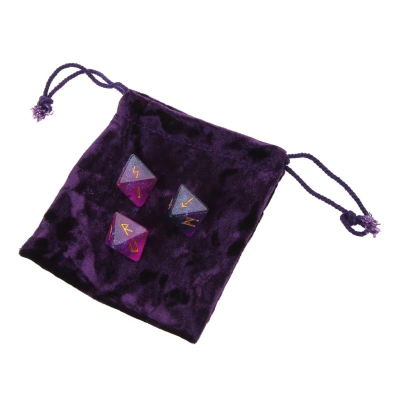Polyhedral Dices Set with 8 Sided Design Magicals Rune Dices Divination Game Dices for Party Night Entertainment Game