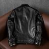 Genuine Horsehide Leather Jacket for Men Slim Fit with Notched Collar Vegetable Tanned Tea Core