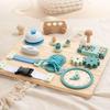 Montessori Busy Board DIY Kids Intelligent Learning Toys Sensory Analog Activity Busy Board for Kids Toddler