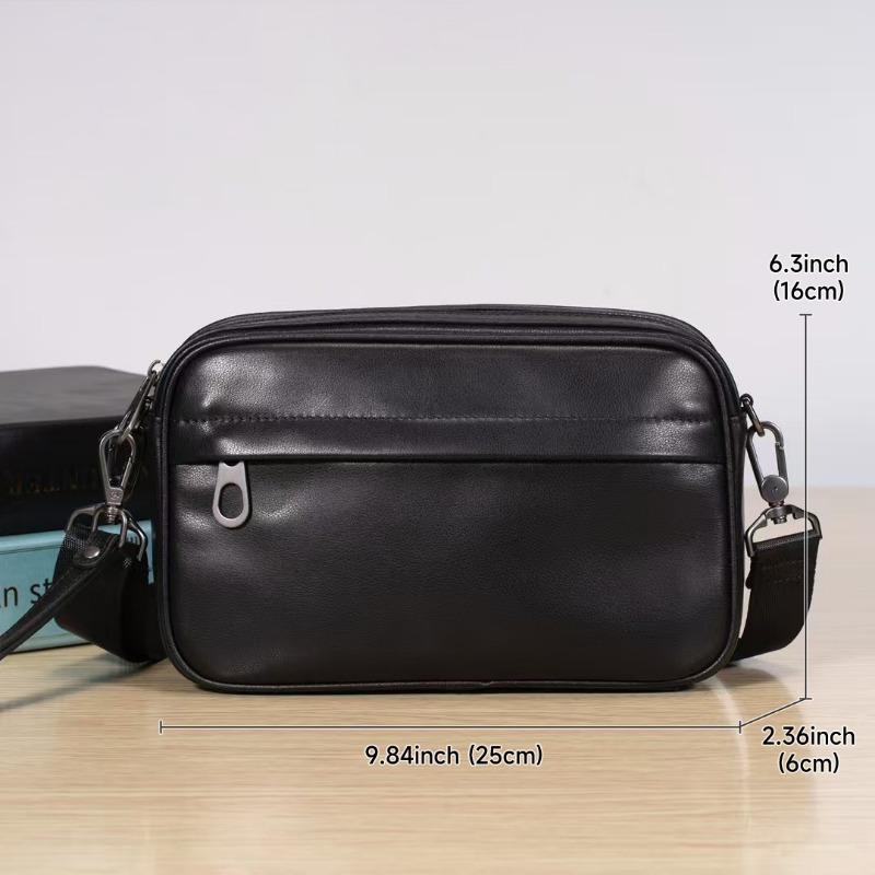 

Мужская одноплечевая сумка из натуральной кожи, сумка-кроссбоди из коровьей кожи, повседневный маленький рюкзак, мужская сумка-кроссбоди чёрный