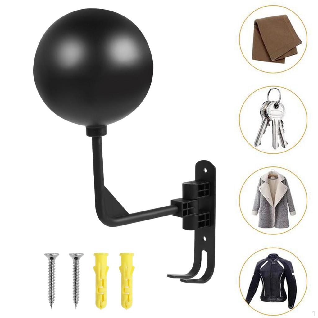 Helmhalter mit Doppelhaken Stabil Vielseitig 180° Drehbarer Aufhänger Wandmontiert