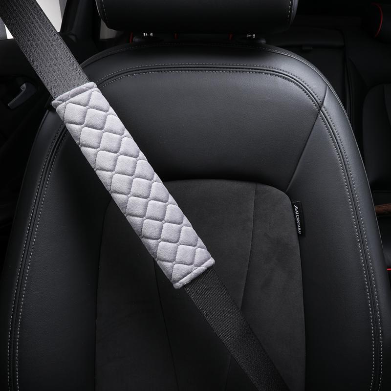 1pc 27CM Diamond Pattern Car Seat Belt Cover Soft Plush Car Seat Belt Shoulder Pad Car Interior Accessories