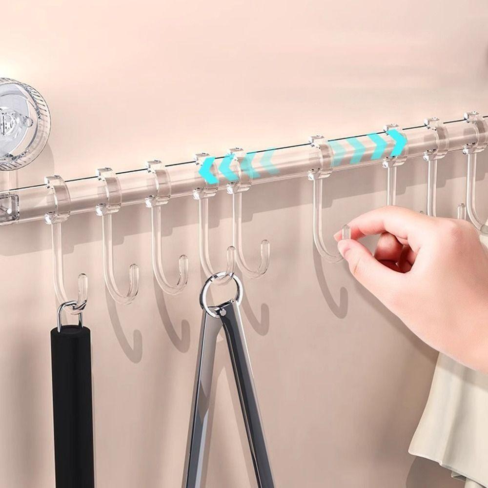 Plastic Material Wall Mounted Towel Rack With Hooks Hand Towel Holder  Shower