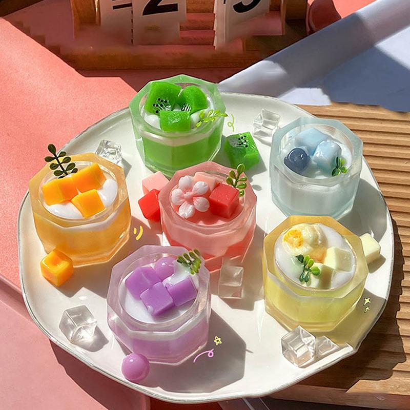 1 Piece Imitation Dessert Wet Toy Kawaii Strawberry Milk Shake Cake Beverage Milk Tea Cup Soft Tpr Kids Toy Girl Gift