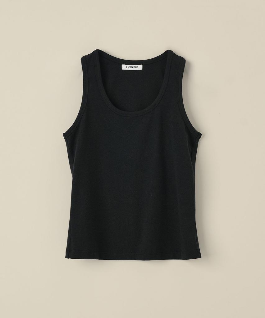 Limekeu Back Heart Sleeveless Top Black
