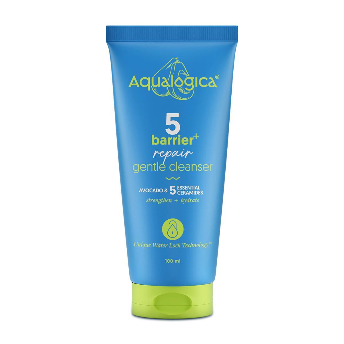 Aqualogica 5 Barrier+Repair Gentle Face Cleanser With Avocado & Ceramides 100 ml For Dry To Sensitive Skin