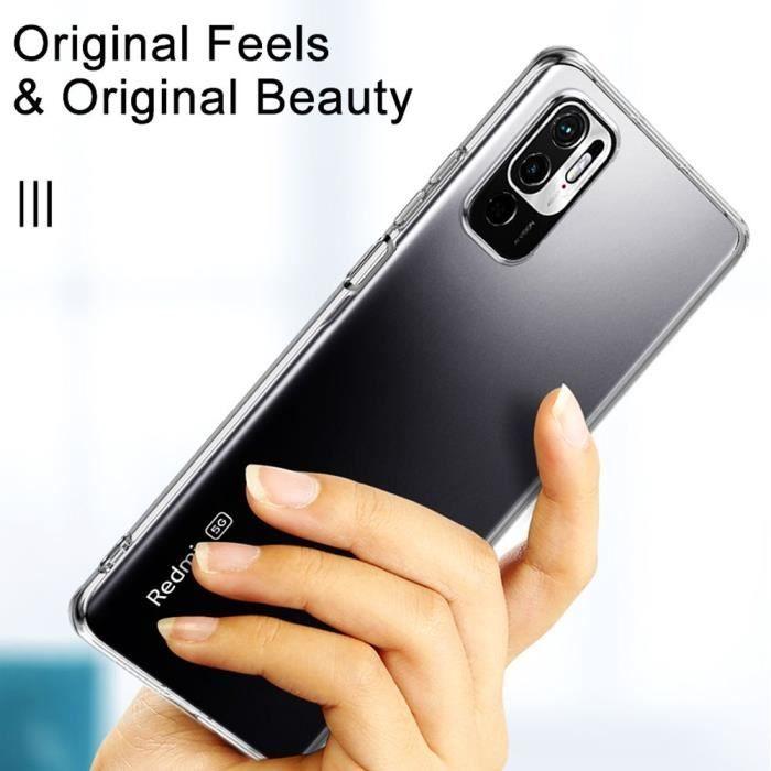Pour Xiaomi Redmi Note 10 5G 6.5": Coque silicone gel UltraSlim - TRANSPARENT + 2x Films Verre Trempé