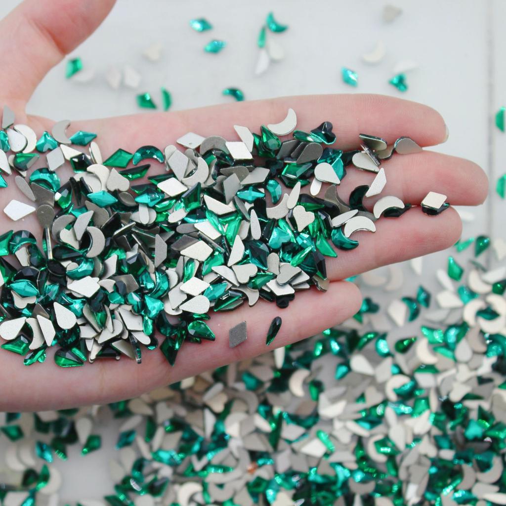 Yiwu Nail Art Diamond Mixed Mini Small Nail Art Flat Bottom Special-Shaped Diamond Mixed K9 Champagne Nail Art Jewelry