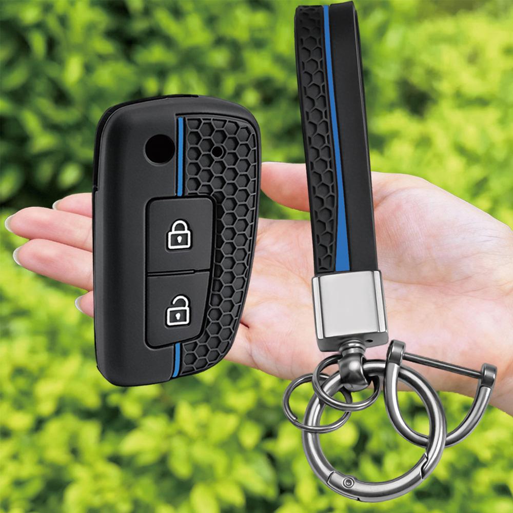 Keychain Silicone 2 Buttons For Nissan X-Trail Juke Qashqai Micra Pulsar 2014 - 2018 Car Remote Key Fob Cover Case Accessories