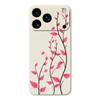 For iPhone 17 Pro Max Case Red Leaves Pattern Printing Straight Edge TPU Phone Back Cover